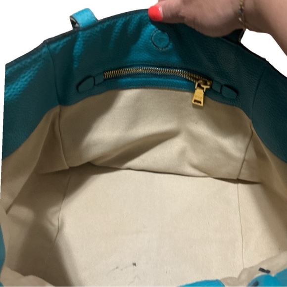 EUC - Prada Vitello Daino Tote Bag - turquoise - Picture 12 of 13